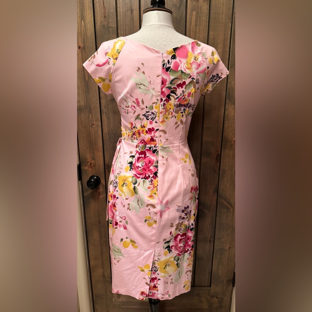 The Pretty Dress Company Hourglass Pencil Seville  Pink Floral US Sz 6 - Picture 10 of 11